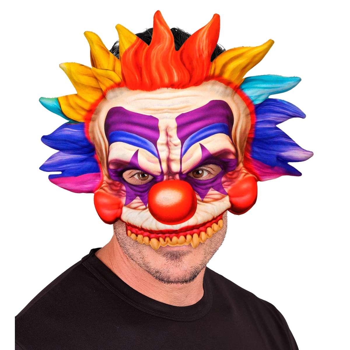 Maschera Viso Tessuto Horror Clown Killer |Widmann