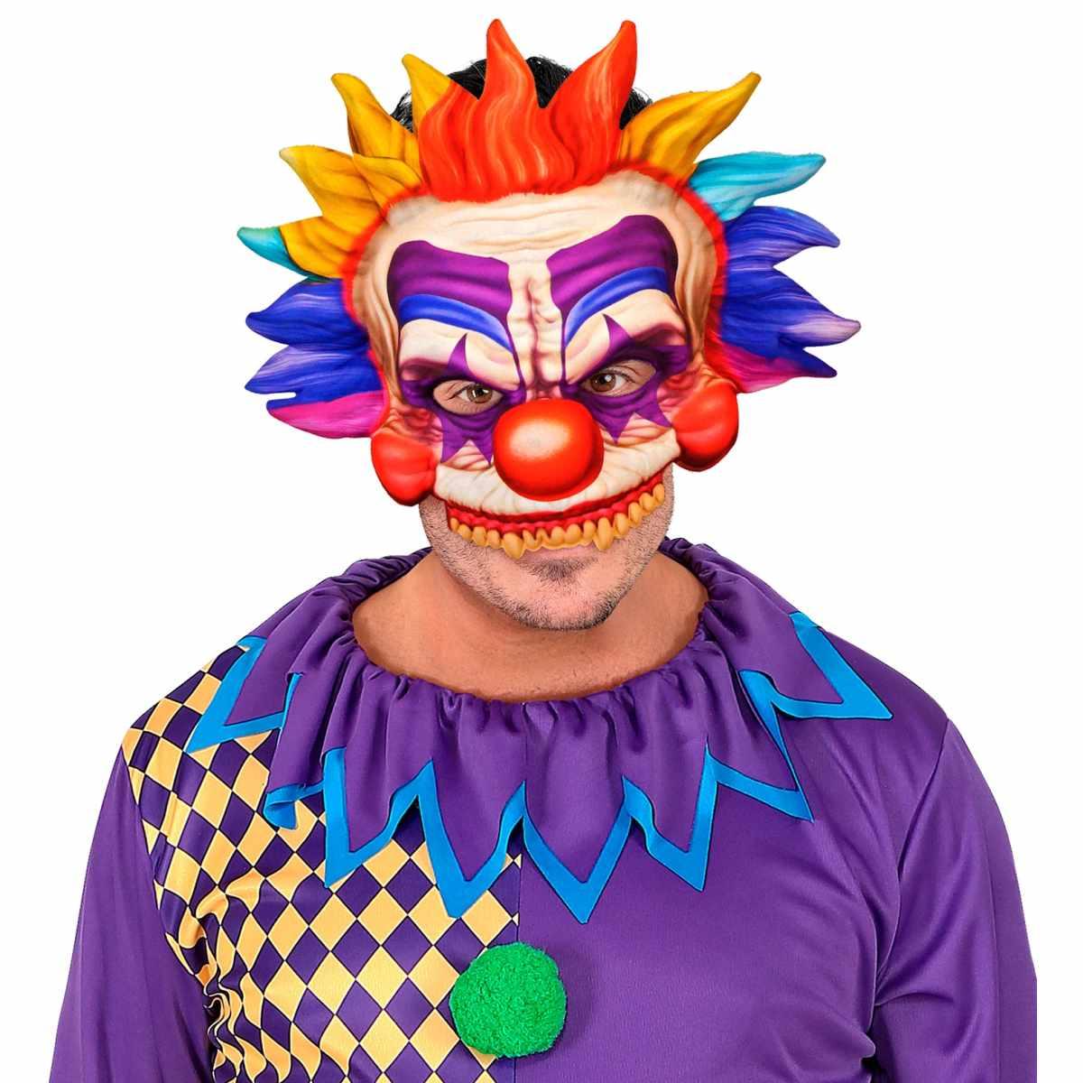 Maschera Viso Tessuto Horror Clown Killer |Widmann