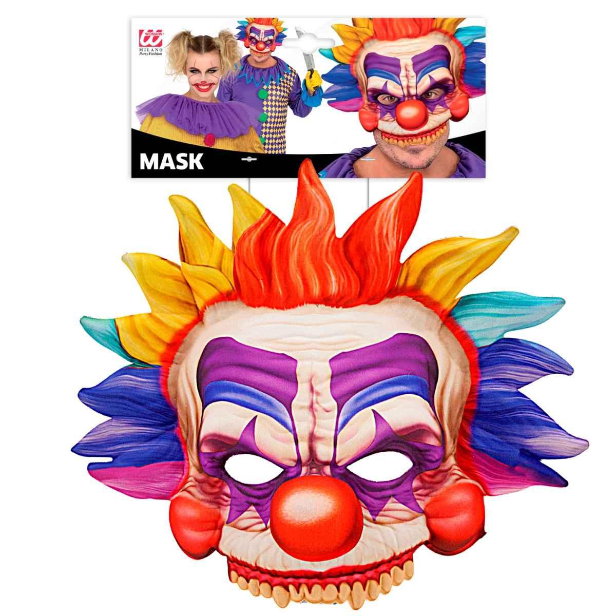 Maschera Viso Tessuto Horror Clown Killer |Widmann