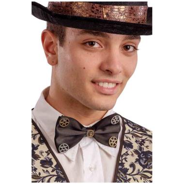 Papillon Steampunk Nero Con Ingranaggi |Carnival Toys