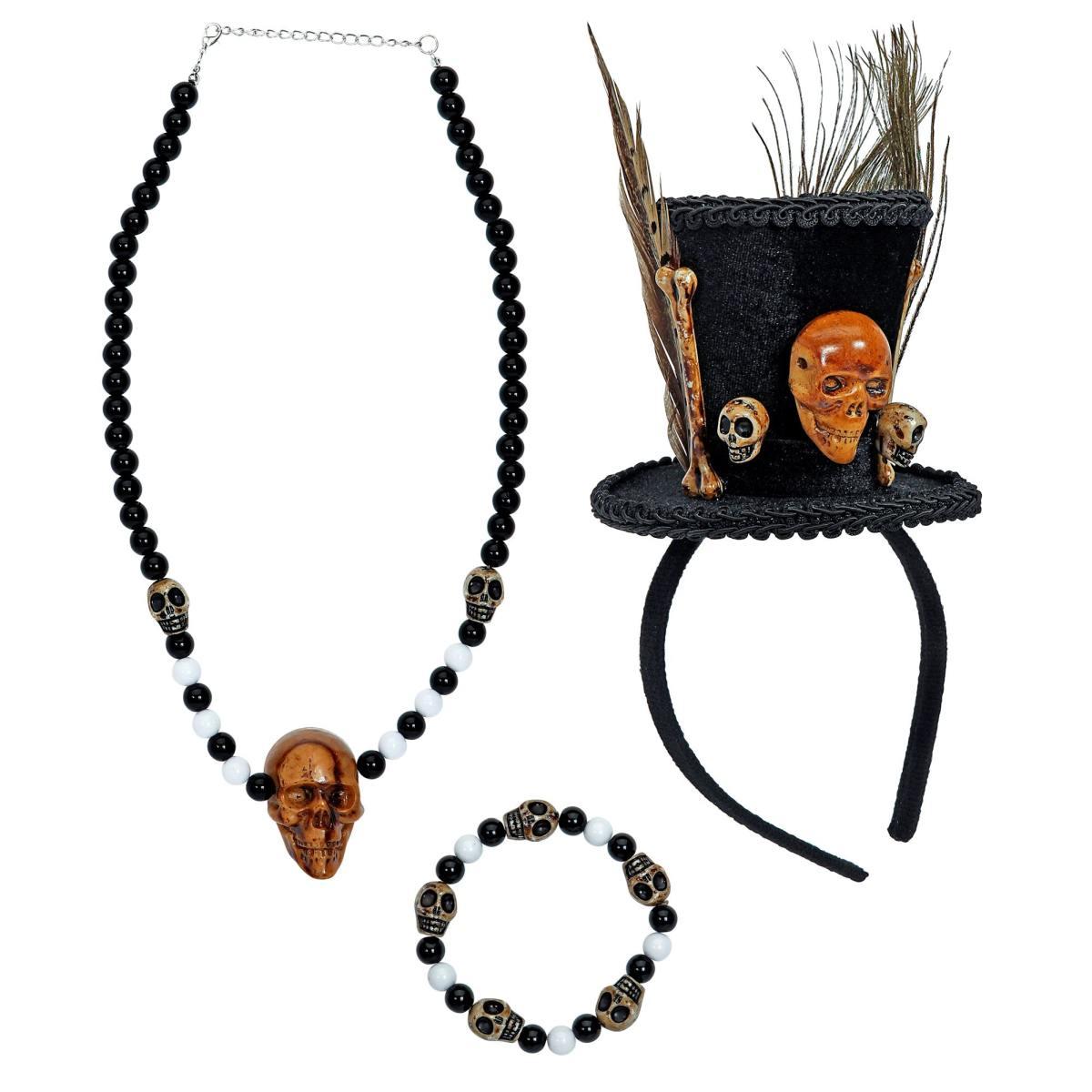 Voodoo Con Cappello Collana E Bracciale Set pz.3 |Widmann