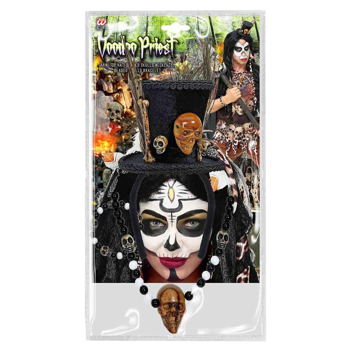 Voodoo Con Cappello Collana E Bracciale Set pz.3 |Widmann