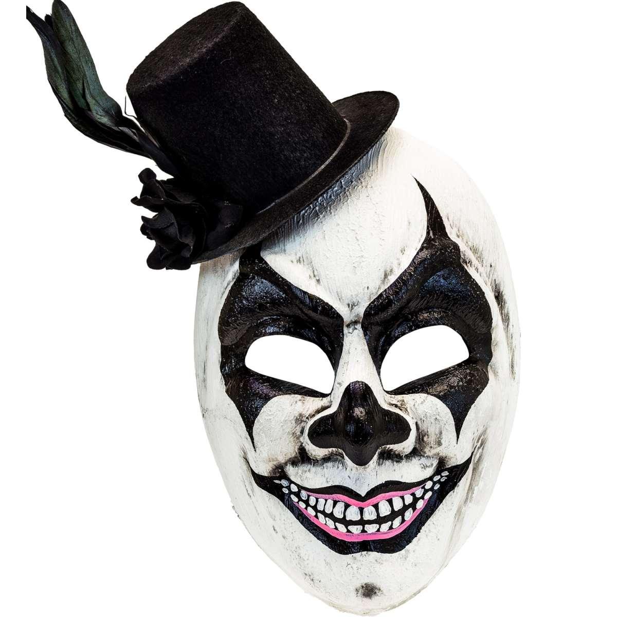 Maschera Viso Pvc Horror Commedia Dell'Arte Con Cappello |Widmann