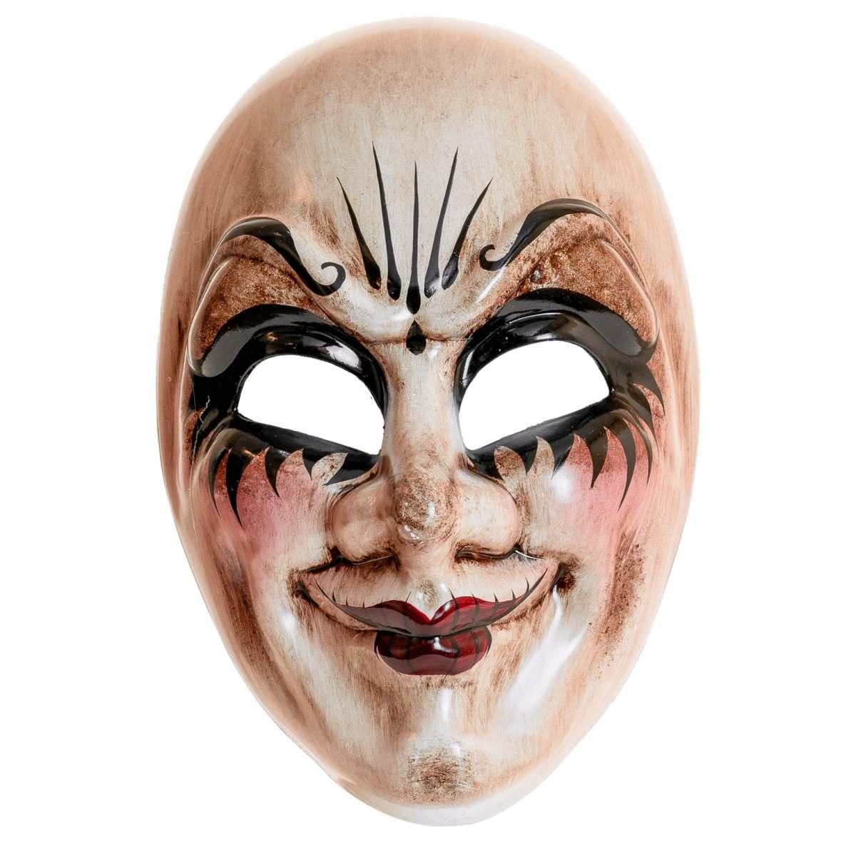 Maschera Viso Pvc Horror Commedia Dell'Arte Inquietante |Widmann