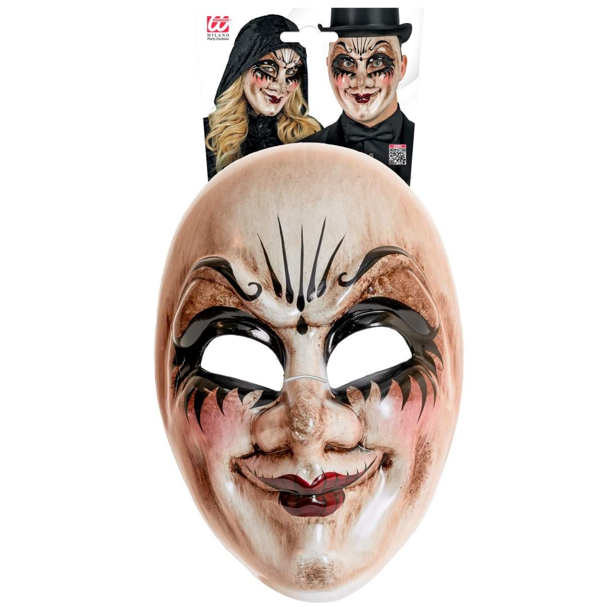 Maschera Viso Pvc Horror Commedia Dell'Arte Inquietante |Widmann