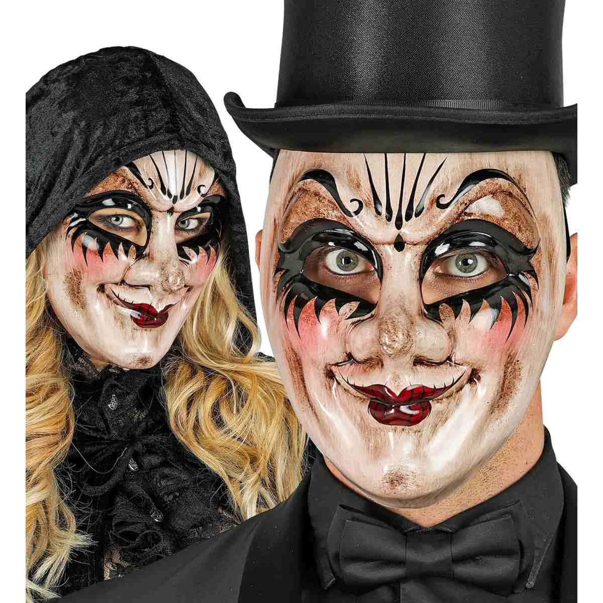 Maschera Viso Pvc Horror Commedia Dell'Arte Inquietante |Widmann