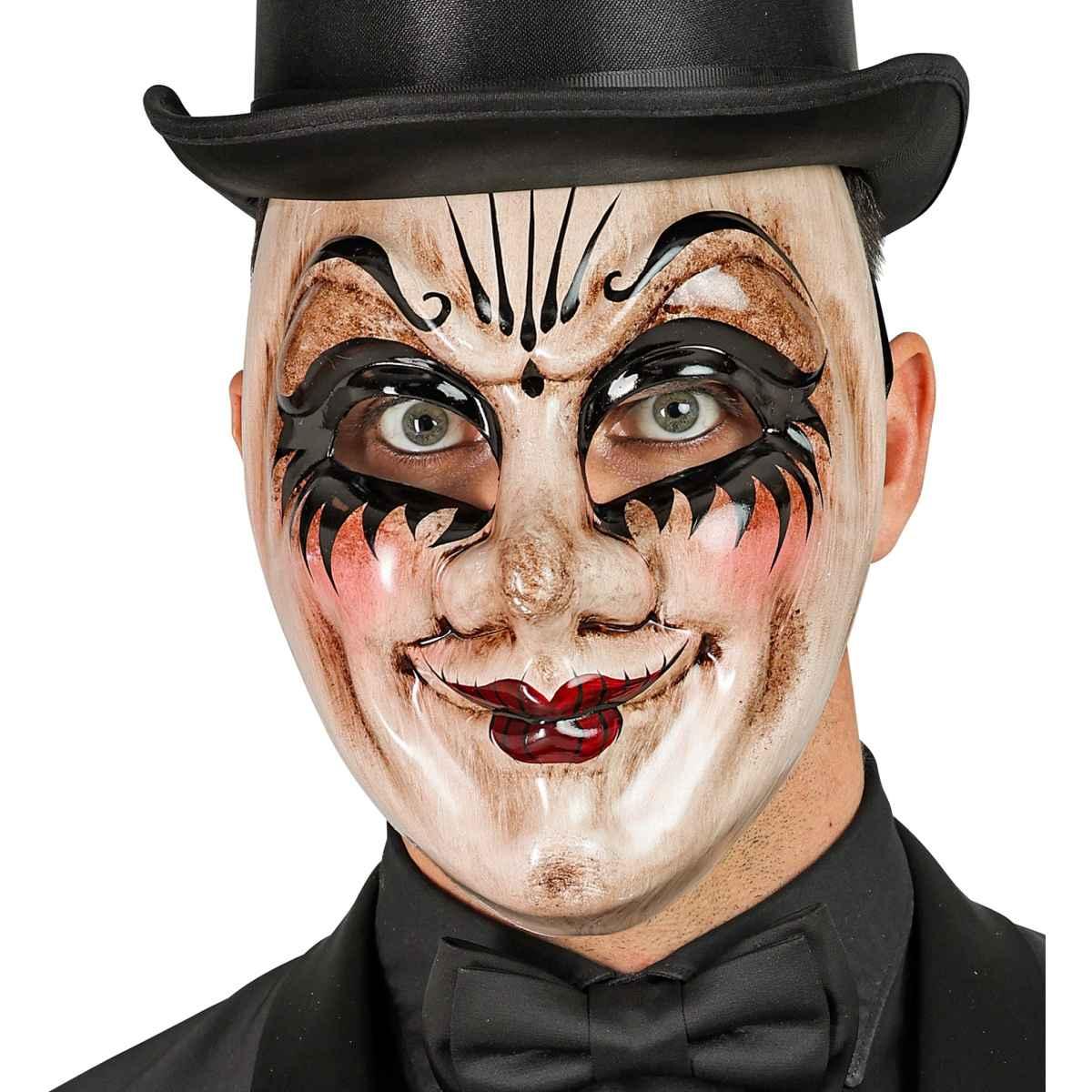Maschera Viso Pvc Horror Commedia Dell'Arte Inquietante |Widmann