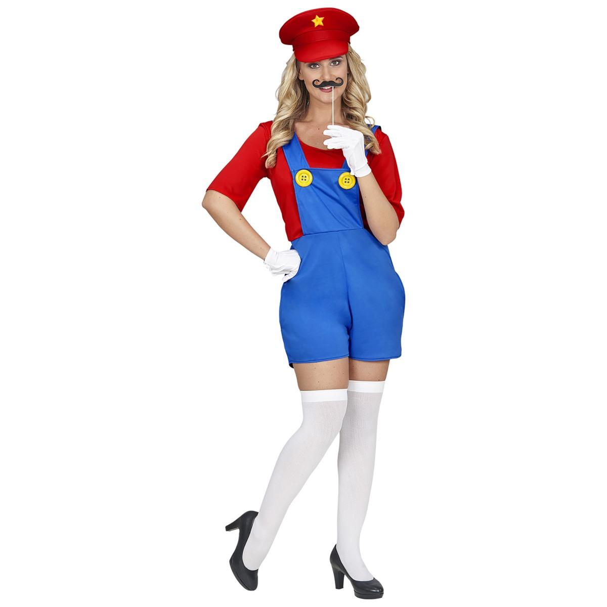 Costume Tuta Idraulico Blu Salopette Corta |Widmann