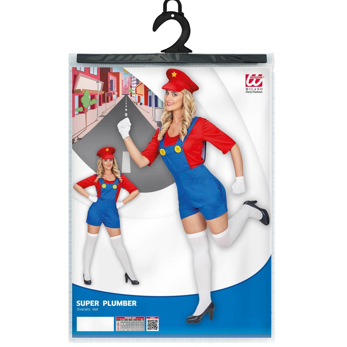 Costume Tuta Idraulico Blu Salopette Corta |Widmann