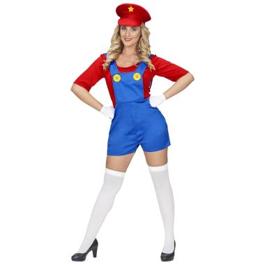Costume Tuta Idraulico Blu Salopette Corta |Widmann