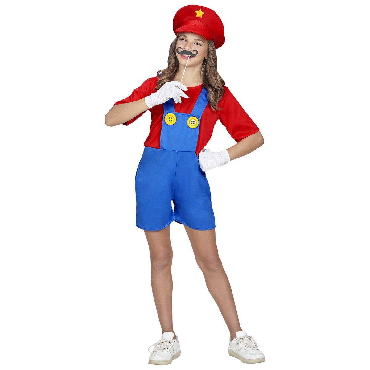 Costume Tuta Idraulico Blu Salopette Corta |Widmann