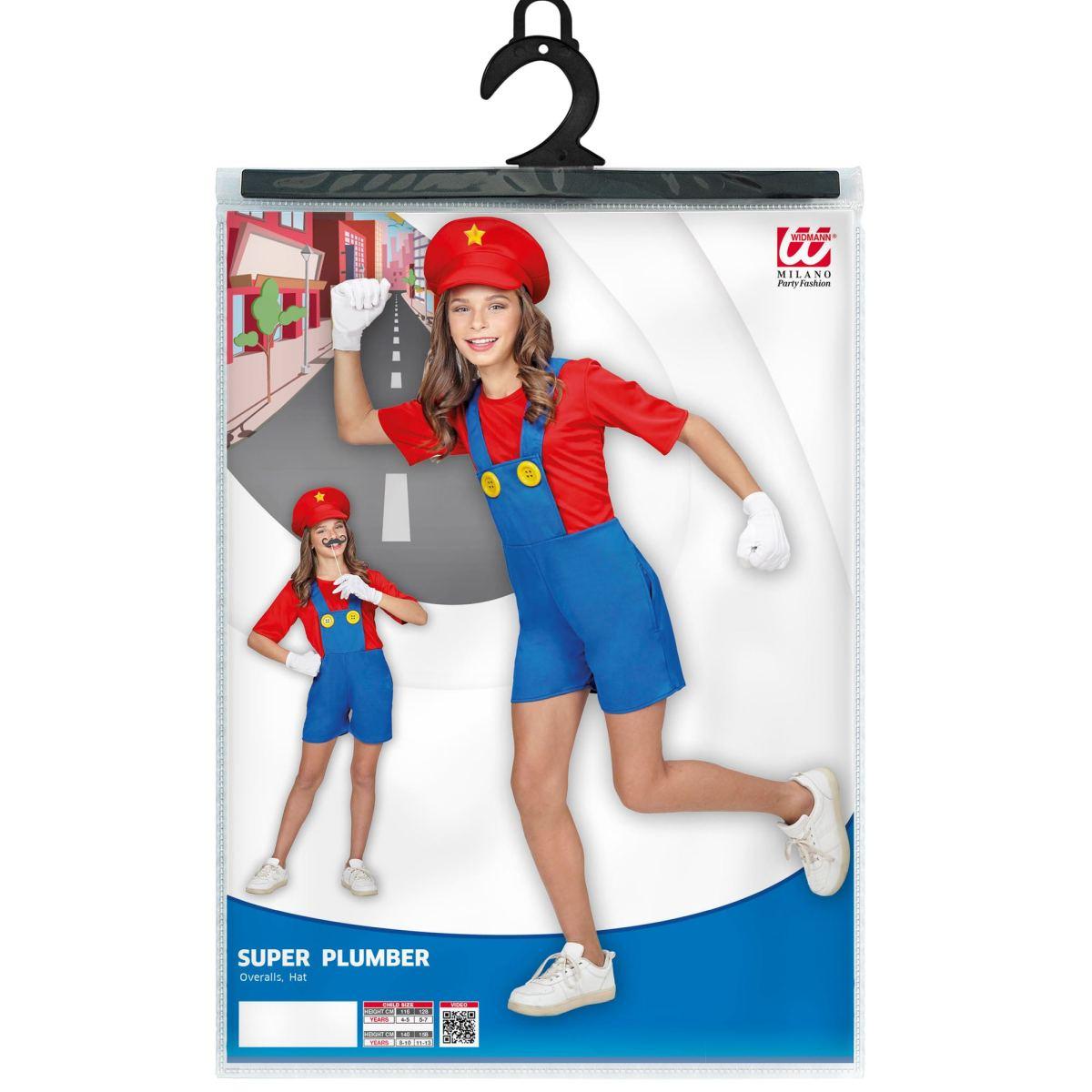Costume Tuta Idraulico Blu Salopette Corta |Widmann