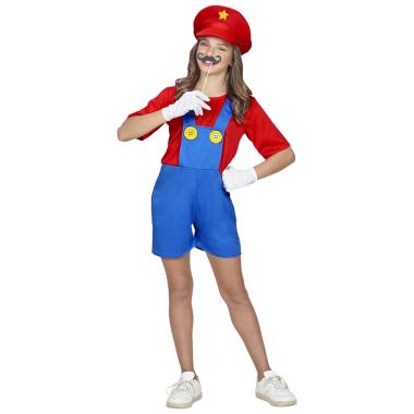 Costume Tuta Idraulico Blu Salopette Corta |Widmann