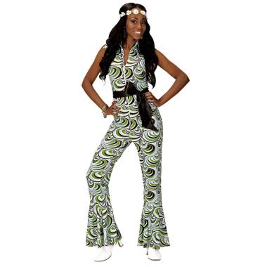 Costume Tuta Disco Anni '70 Waves Verde |Widmann