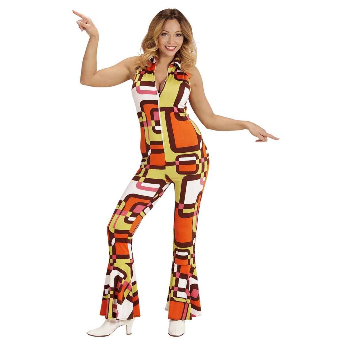 Costume Tuta Disco Anni '70 Tubes Arancio |Widmann