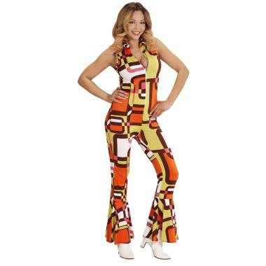 Costume Tuta Disco Anni '70 Tubes Arancio |Widmann