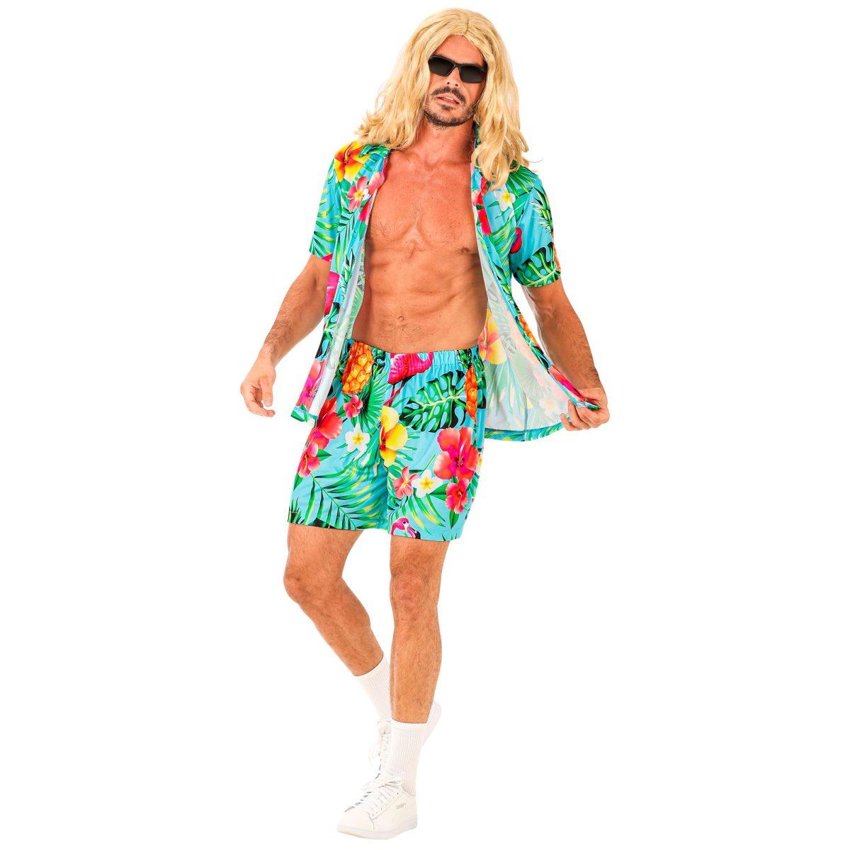 Costume Completo Summer Party Hawaii Azzurro |Widmann