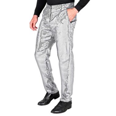 Pantaloni Anni Party Disco Argento con Paillettes |Widmann