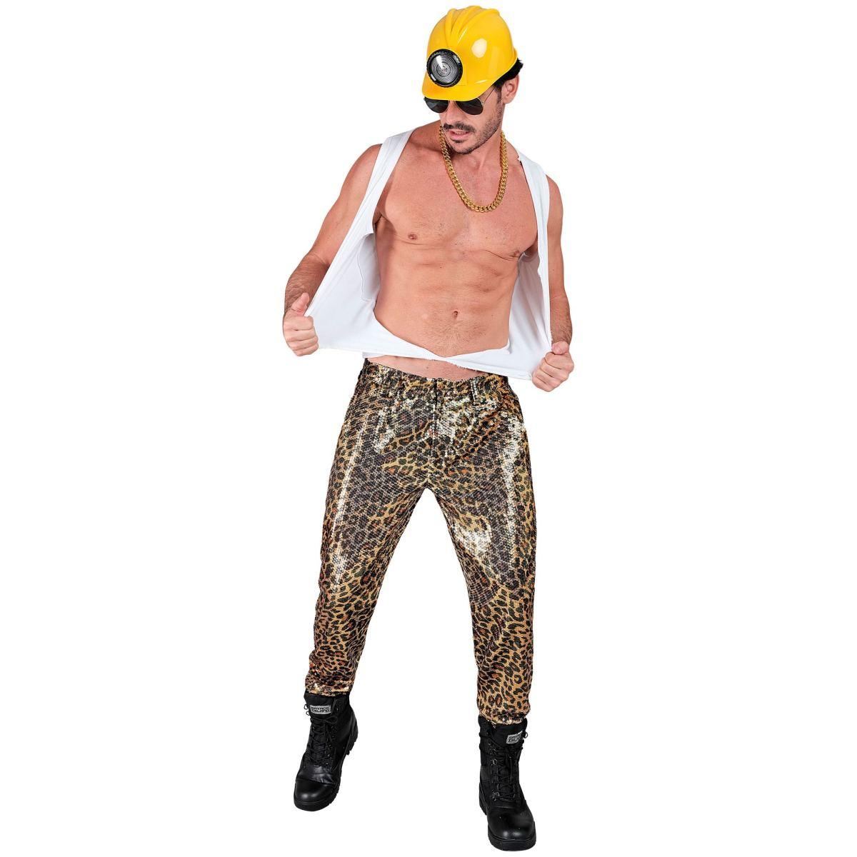 Pantaloni Anni Party Disco Animalier Leopardati con Paillettes |Widmann