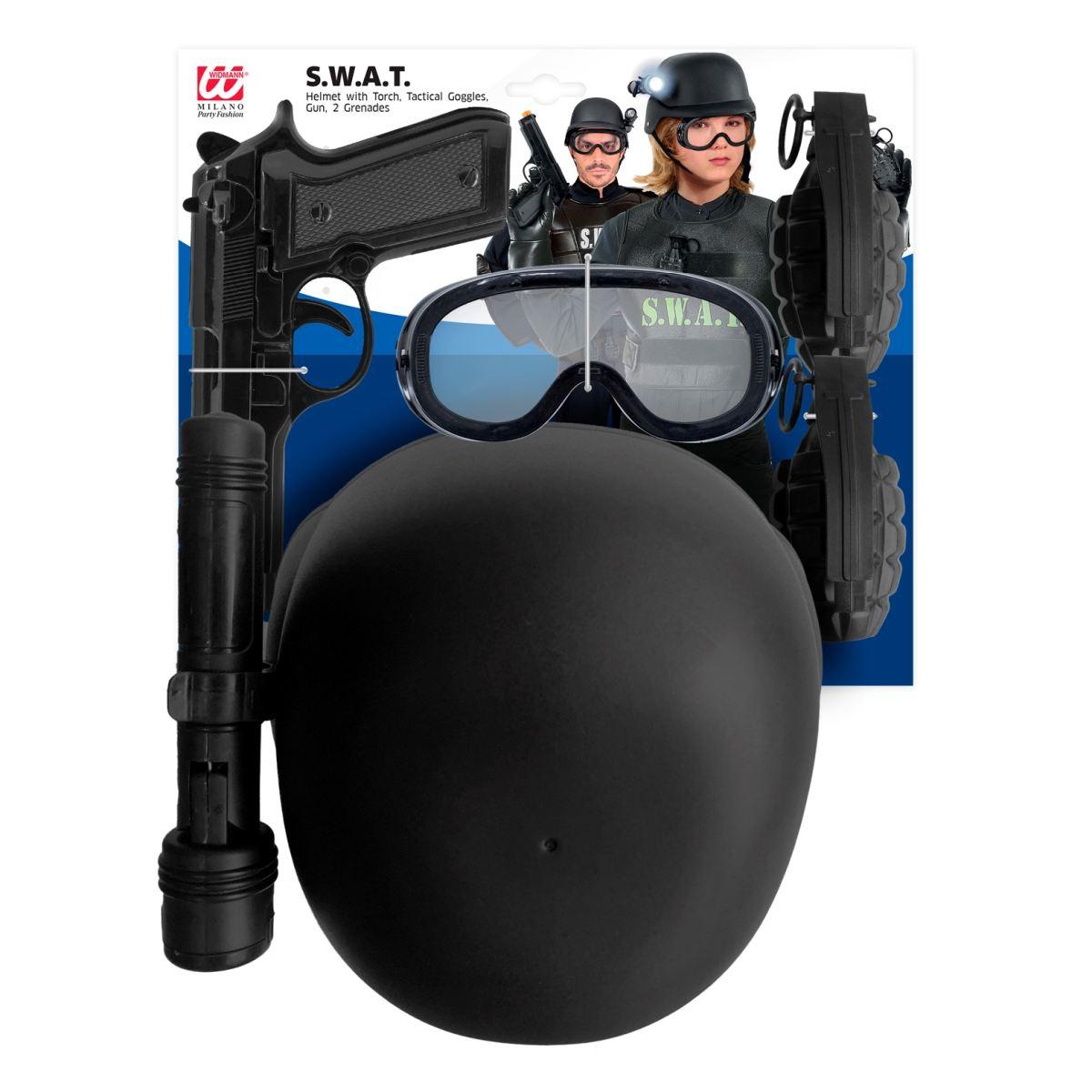 S.W.A.T Casco Occhiali E Armi Set pz.5 |Widmann