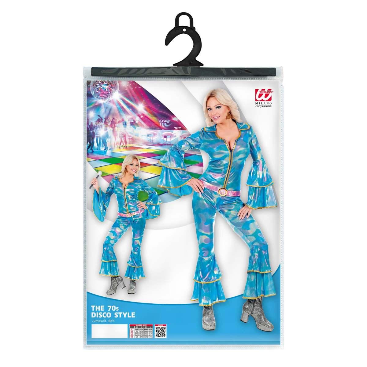 Costume Tuta Disco Anni '70 Azzurra |Widmann