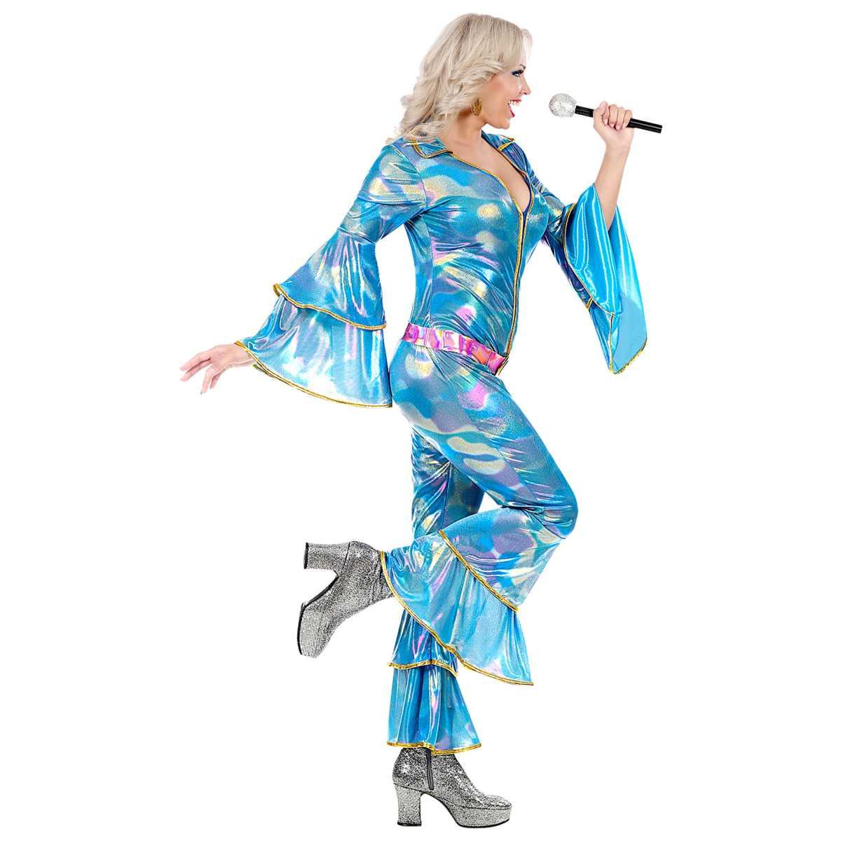 Costume Tuta Disco Anni '70 Azzurra |Widmann