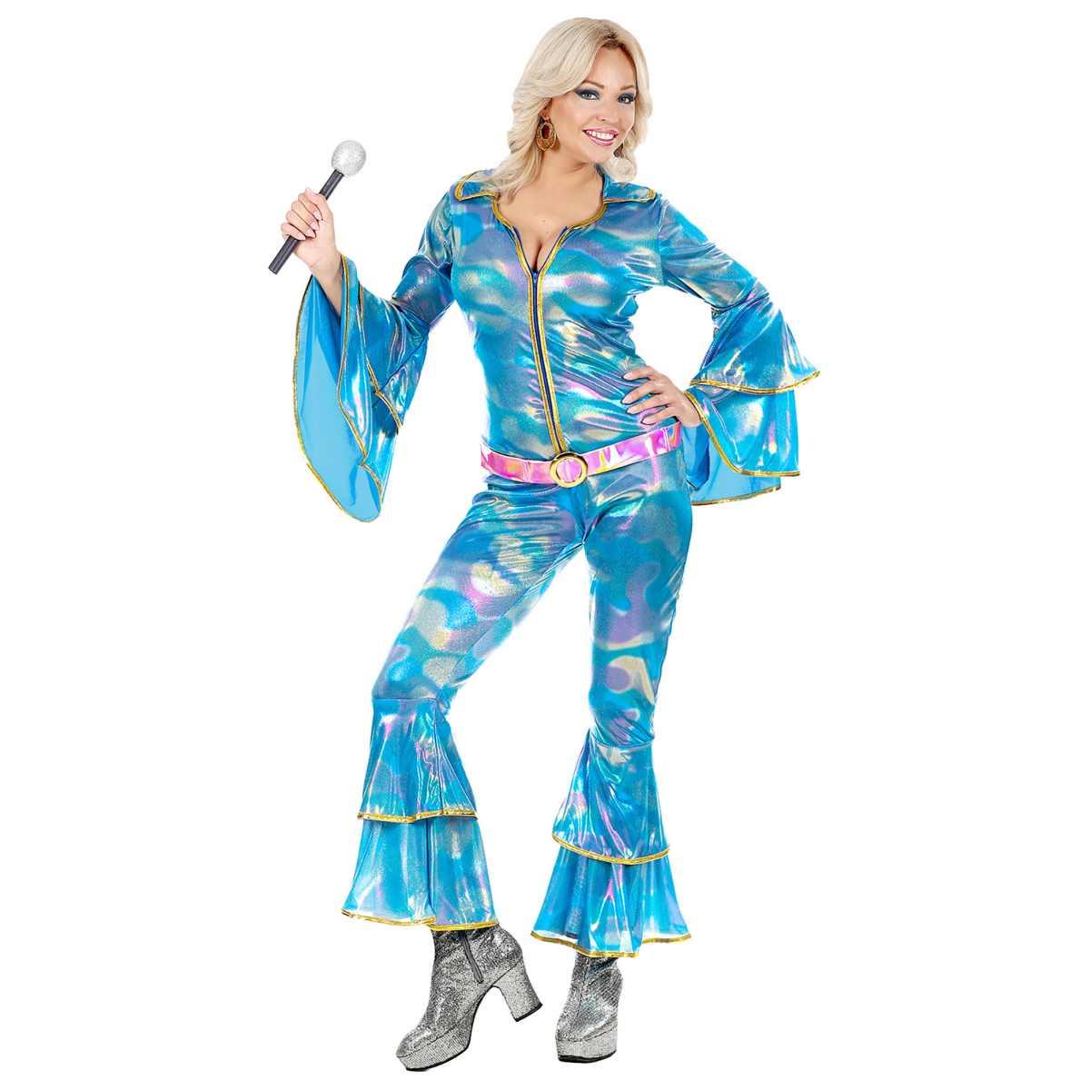 Costume Tuta Disco Anni '70 Azzurra |Widmann