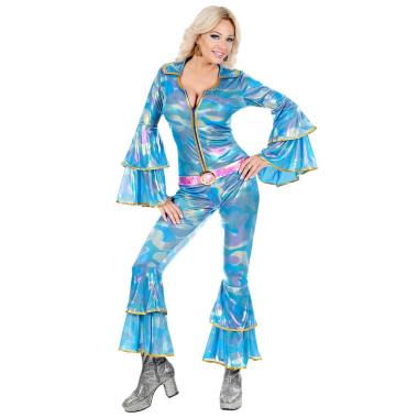 Costume Tuta Disco Anni '70 Azzurra |Widmann