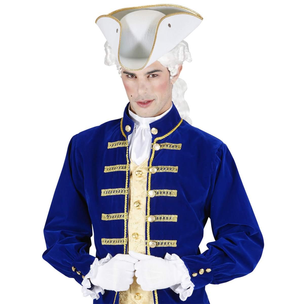 Cappello Tricorno Bianco Con Bordo Oro |Widmann