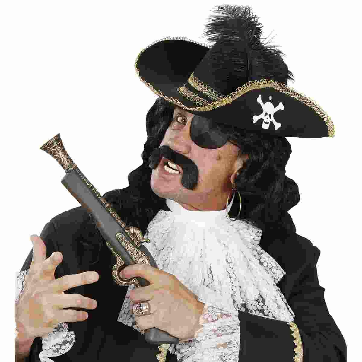 Cappello Pirata Nero Con Teschio E Piuma |Widmann