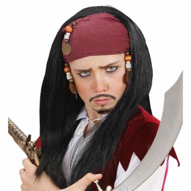Parrucca Pirata Dei Caraibi Con Bandana Liscia Baby |Widmann