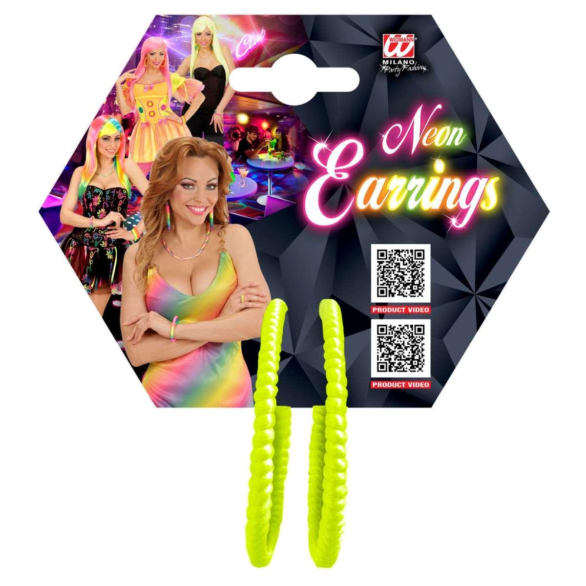 Orecchini Giallo A Cerchio Fluorescenti |Widmann