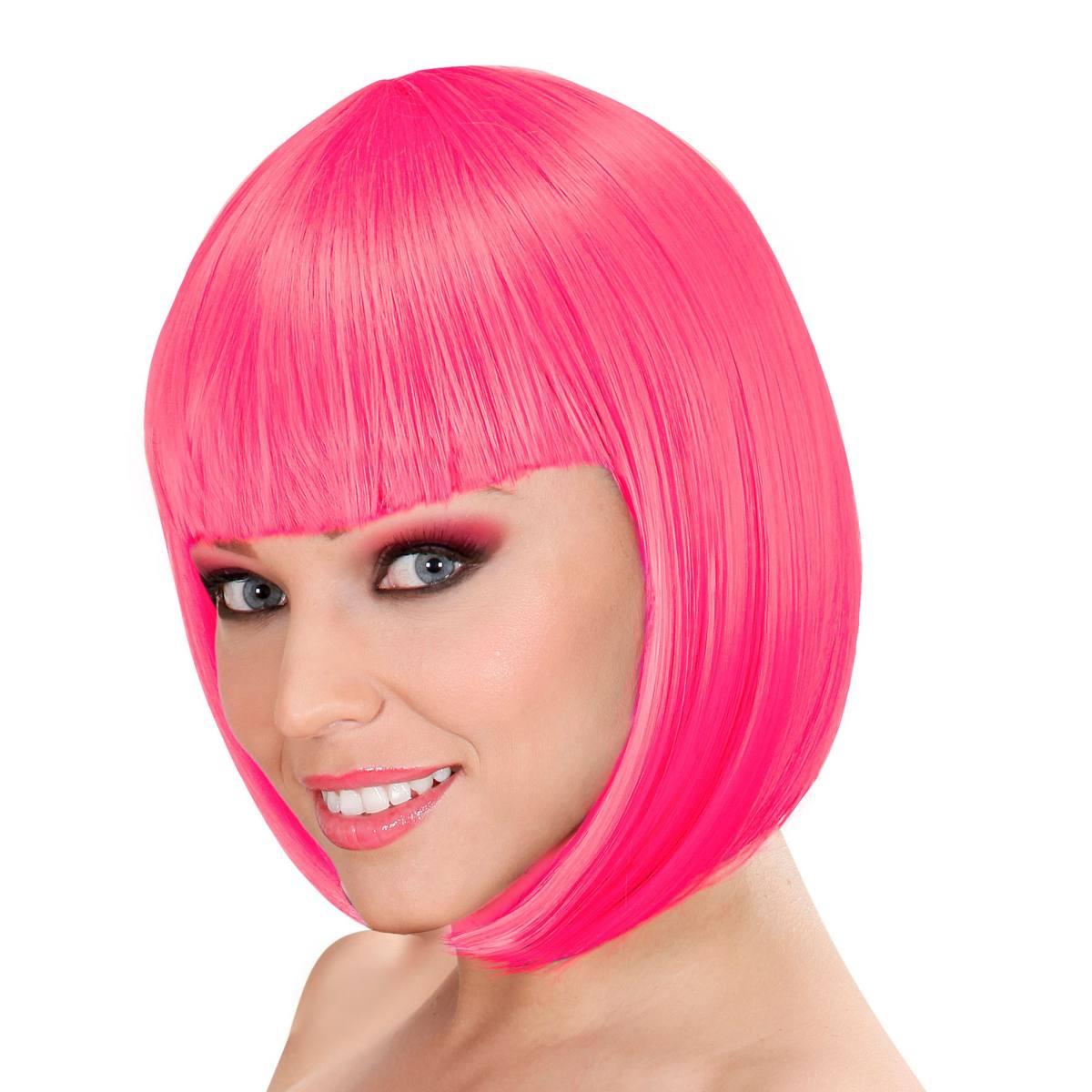 Parrucca Caschetto Lou Lou Rosa Con Frangia |Widmann
