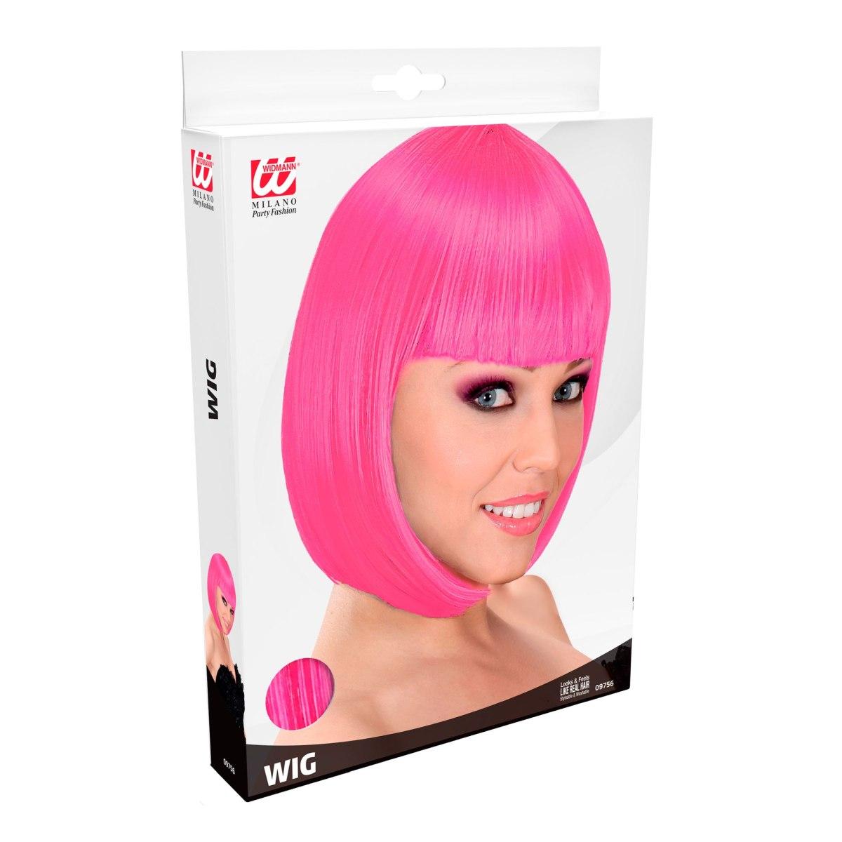 Parrucca Caschetto Lou Lou Rosa Con Frangia |Widmann