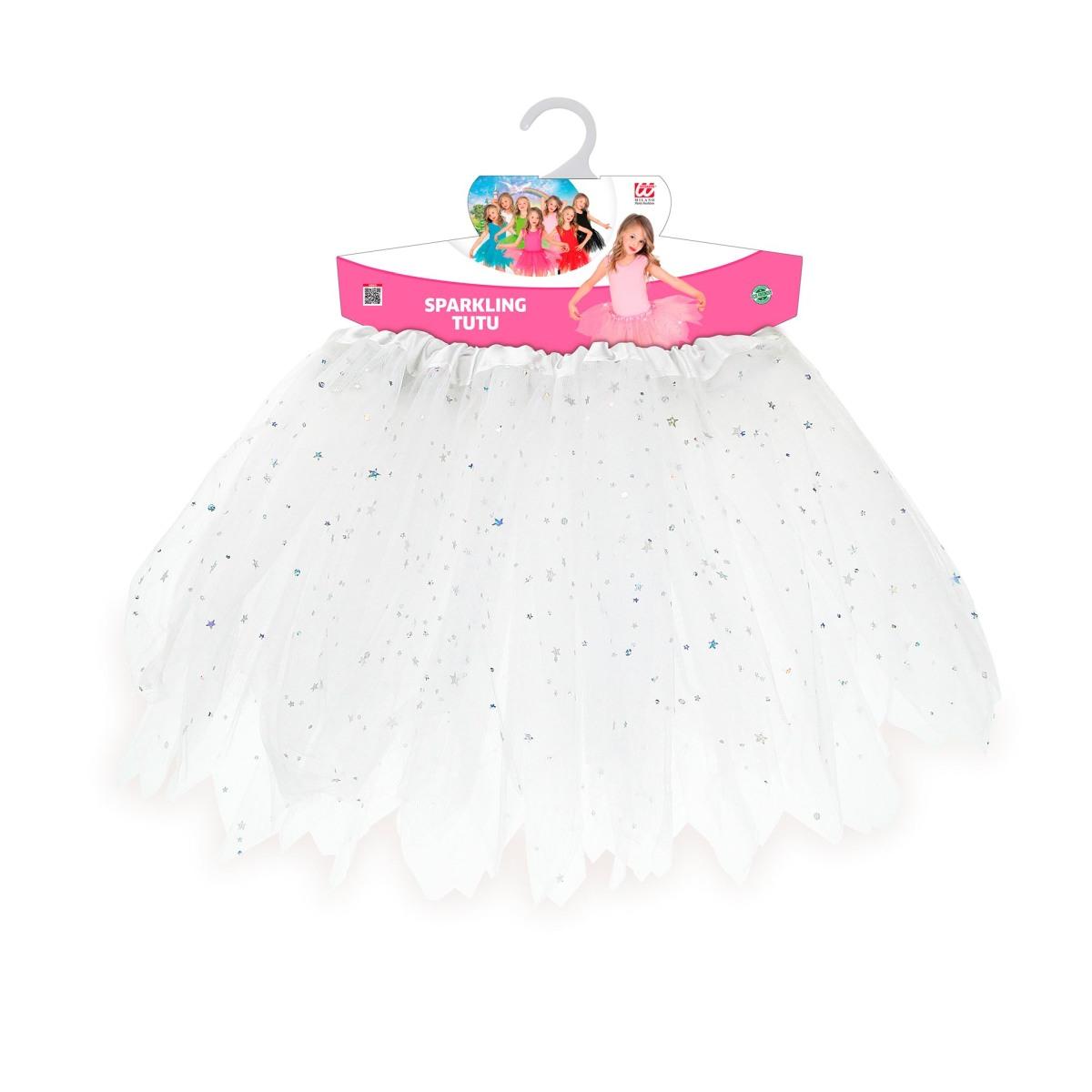 Gonna cm.30 Bianca Tulle con Brillantini |Widmann
