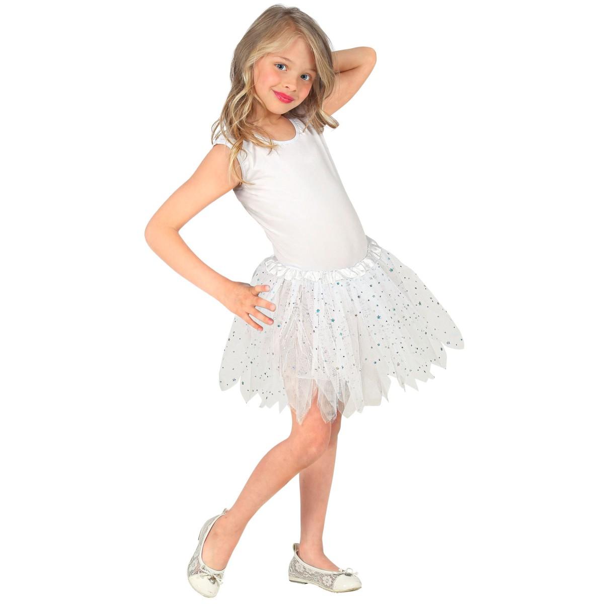 Gonna cm.30 Bianca Tulle con Brillantini |Widmann