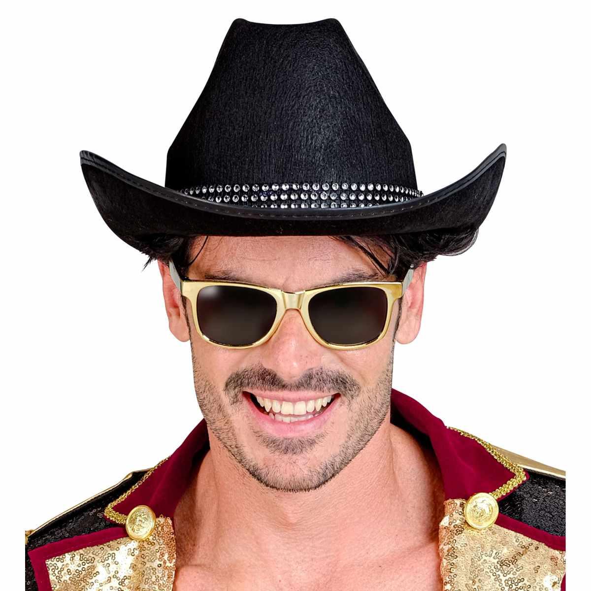 Cappello Cowboy Nero Con Strass |Widmann