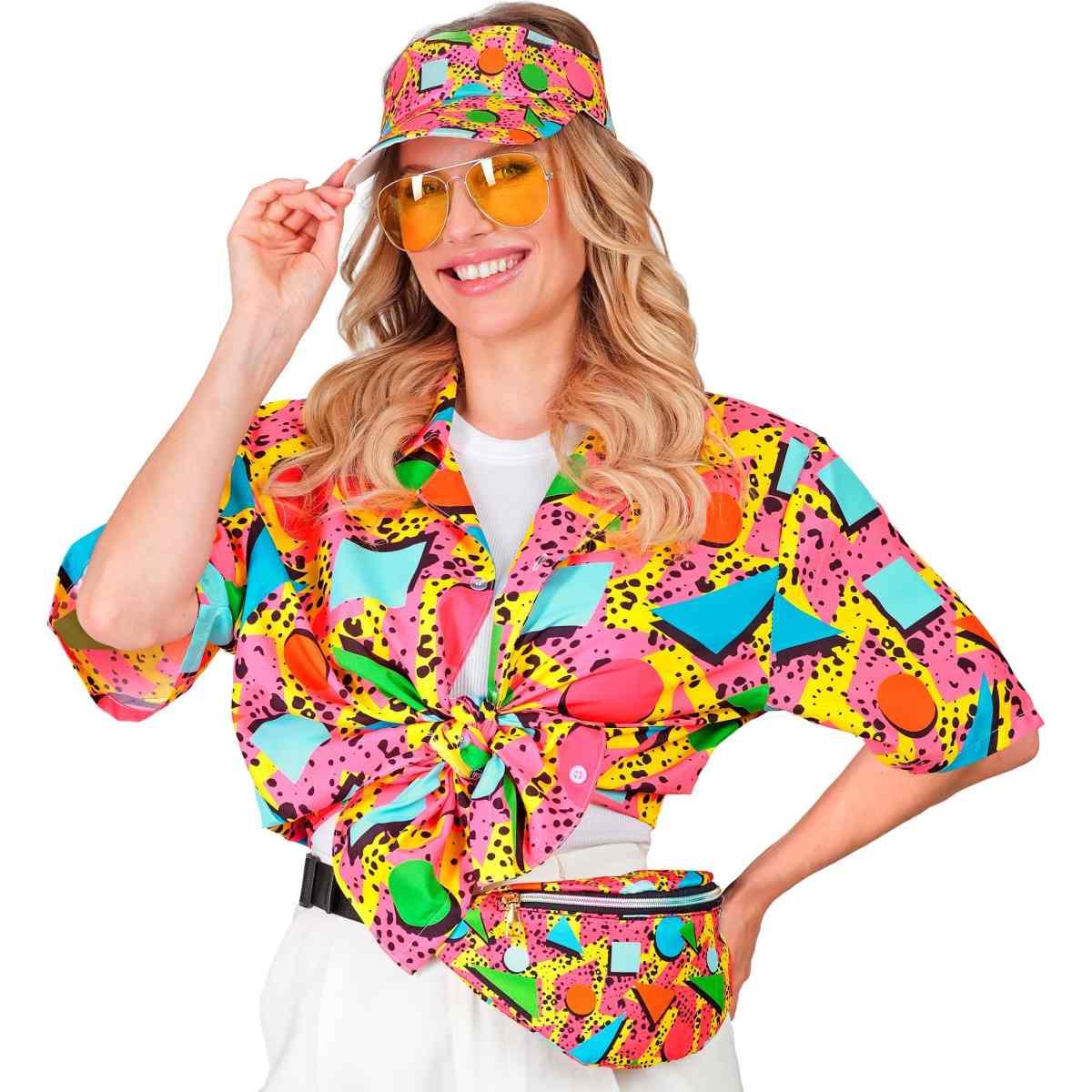 Moda funky visiera marsupio multicolor anni 80