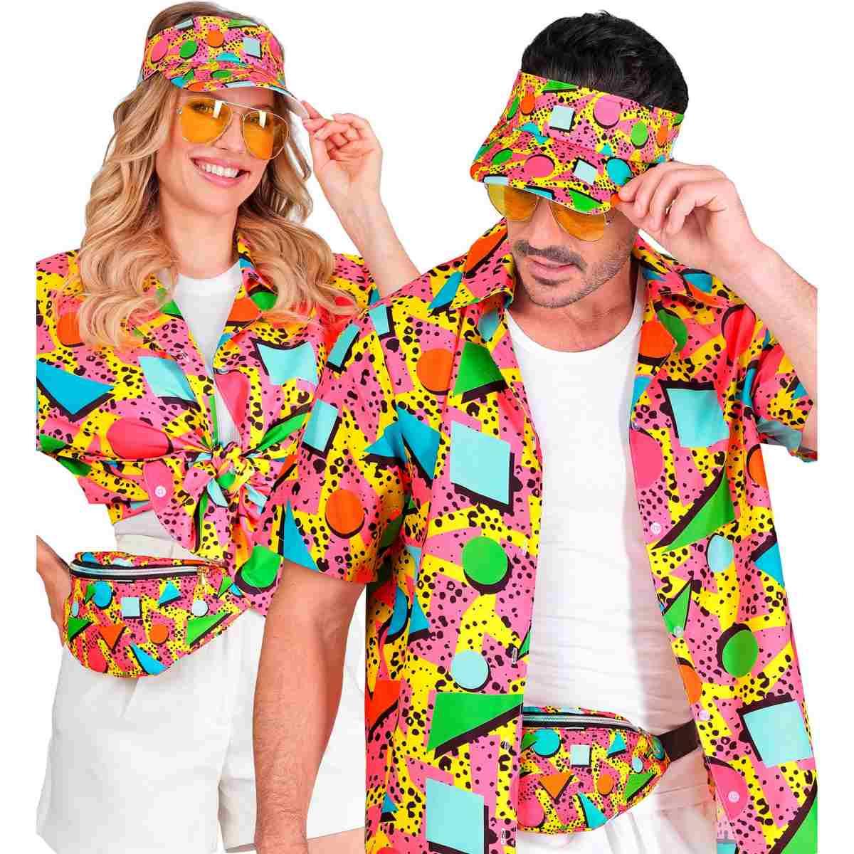 Moda funky visiera marsupio multicolor anni 80