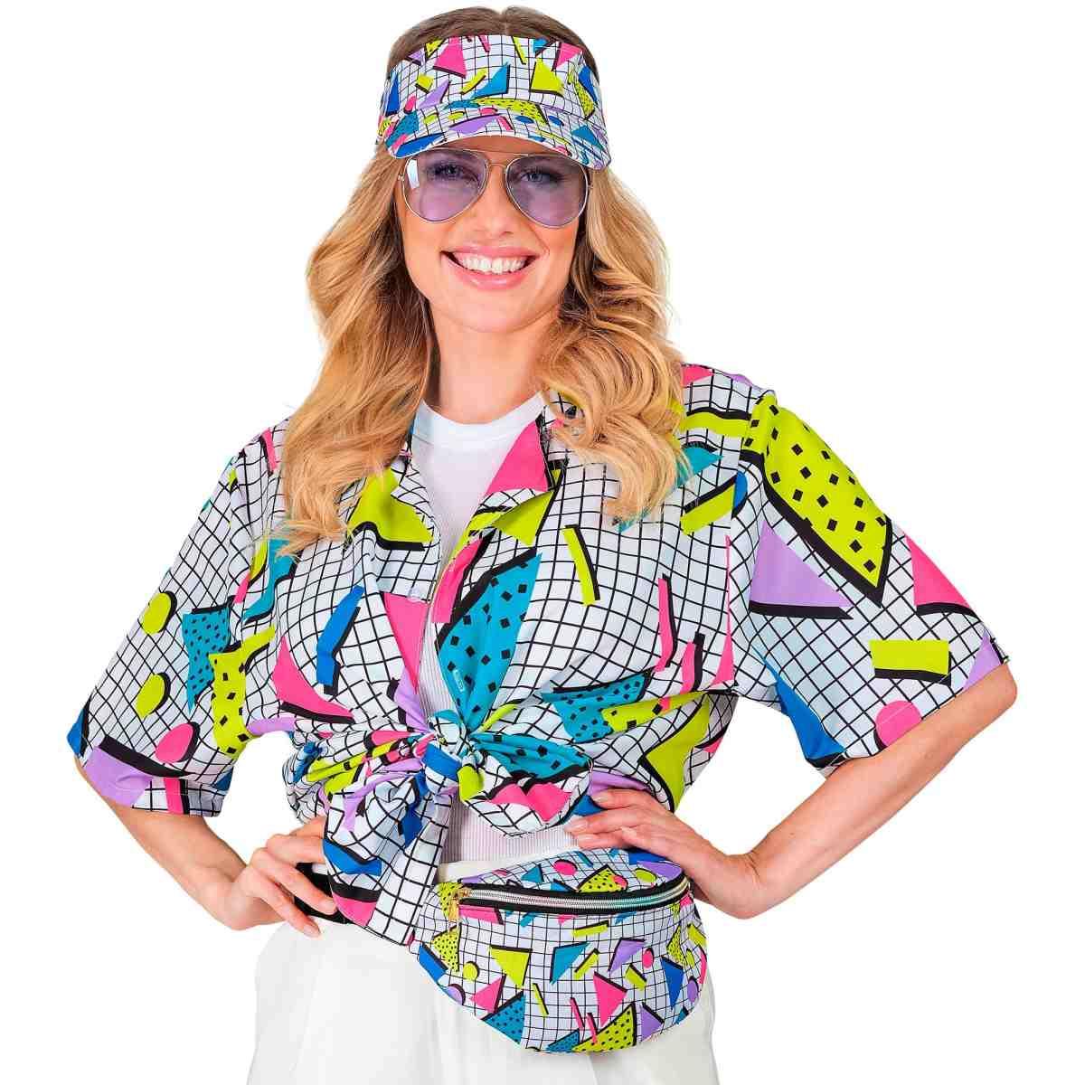 Moda funky visiera marsupio multicolor anni 80