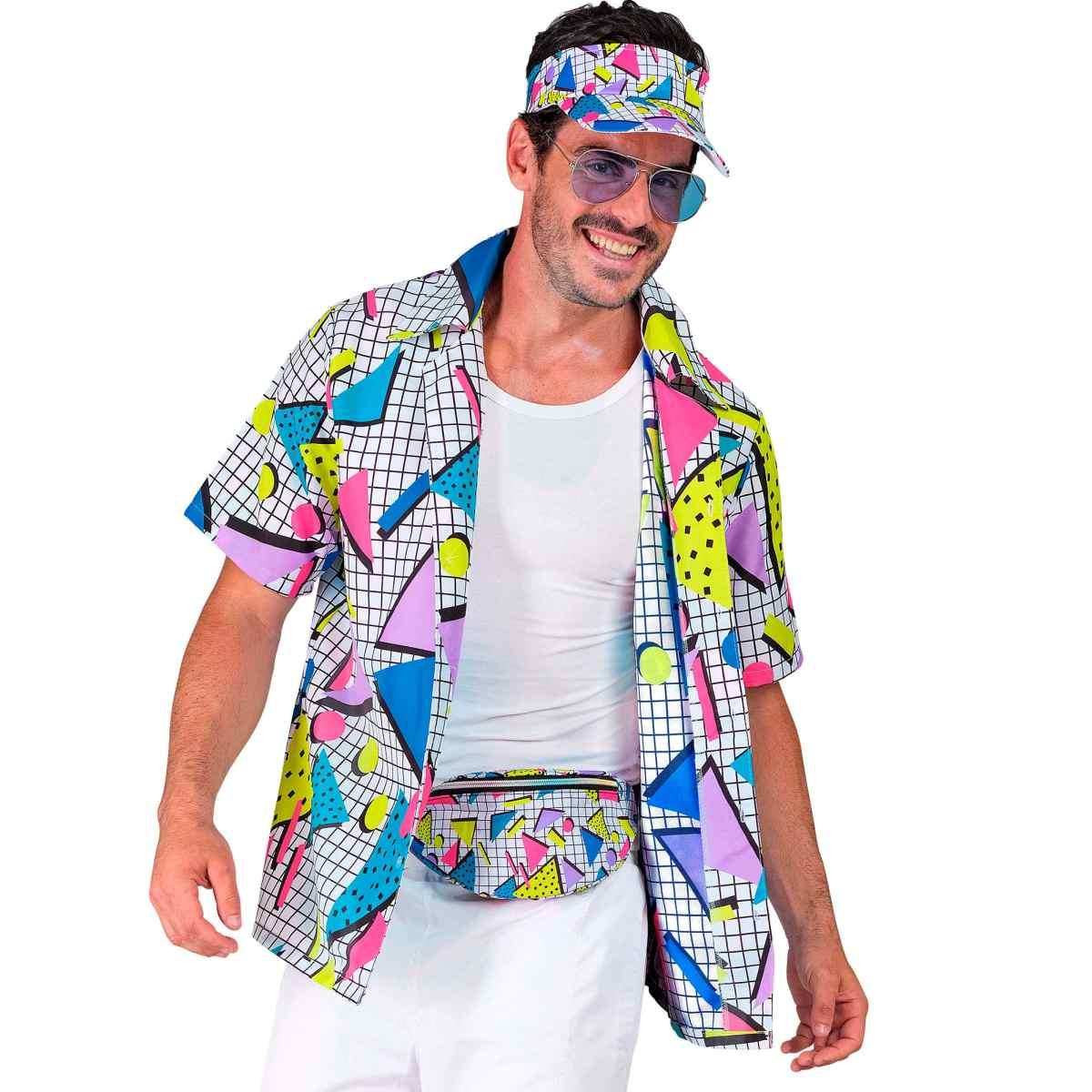 Moda funky visiera marsupio multicolor anni 80