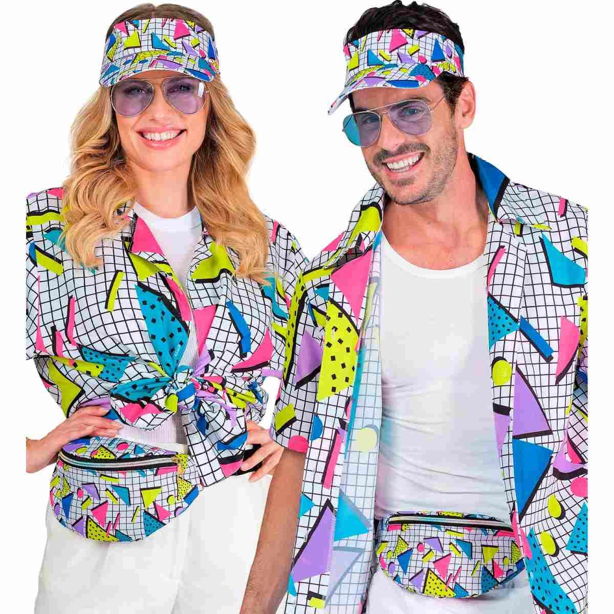 Moda funky visiera marsupio multicolor anni 80