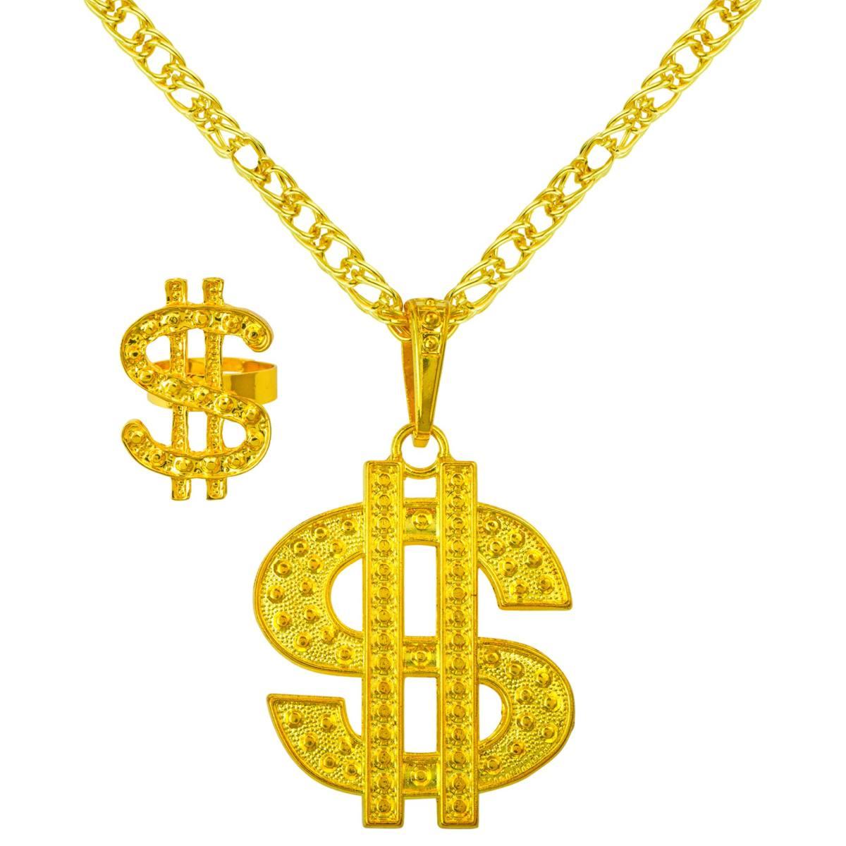 Pappone Collana Dollaro E Anello Set pz.2 |Widmann