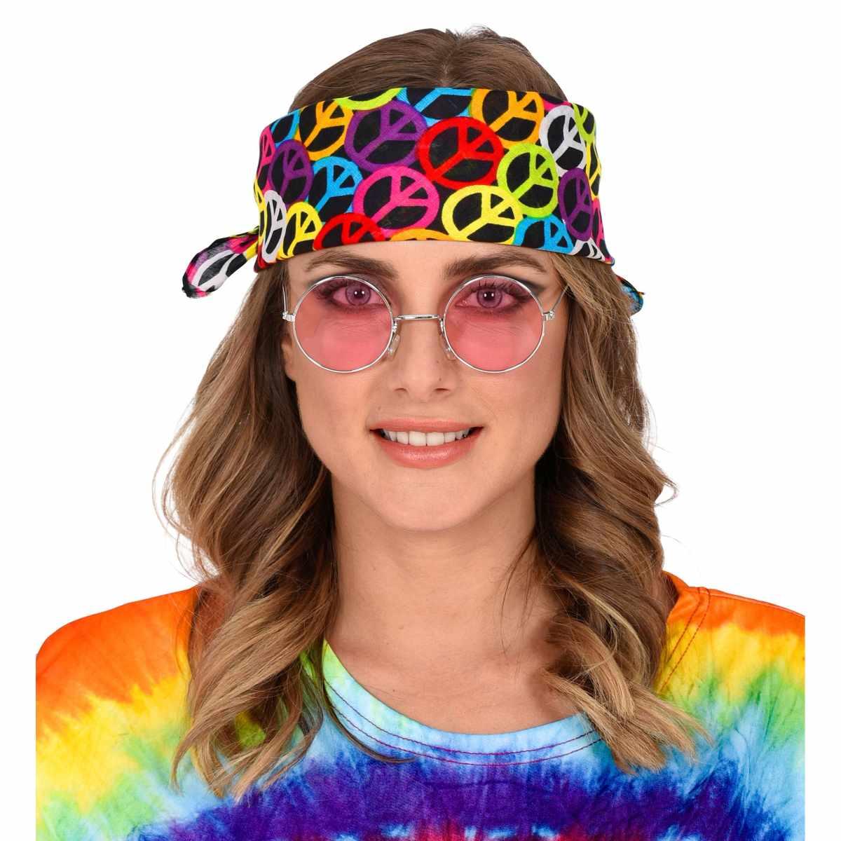 Bandana Tessuto Simboli Pace Multicolor cm.55x55 |Widmann