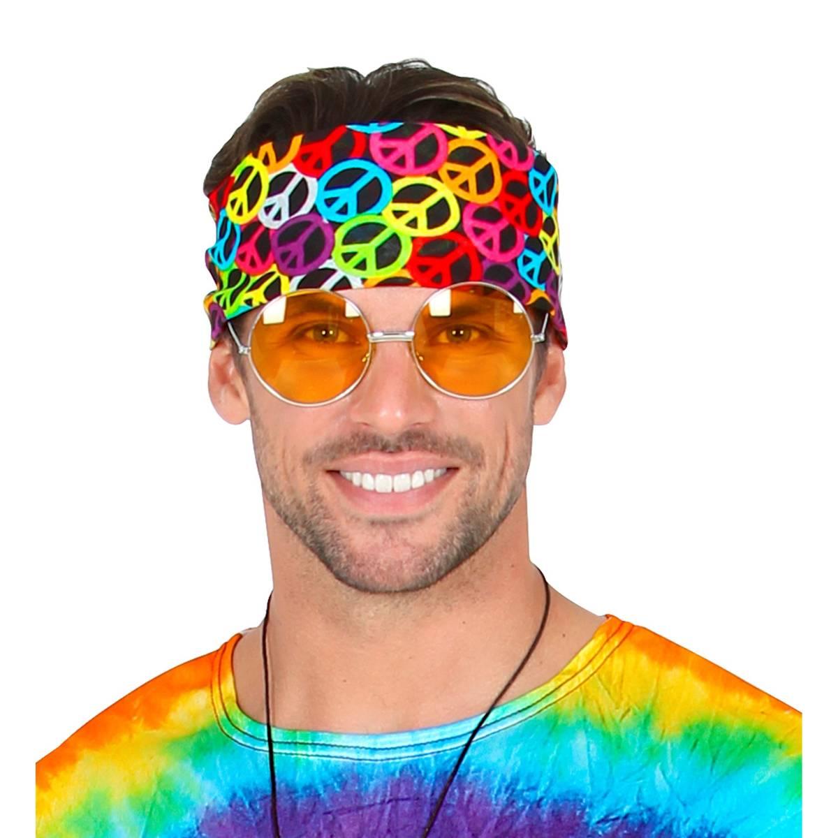 Bandana Tessuto Simboli Pace Multicolor cm.55x55 |Widmann