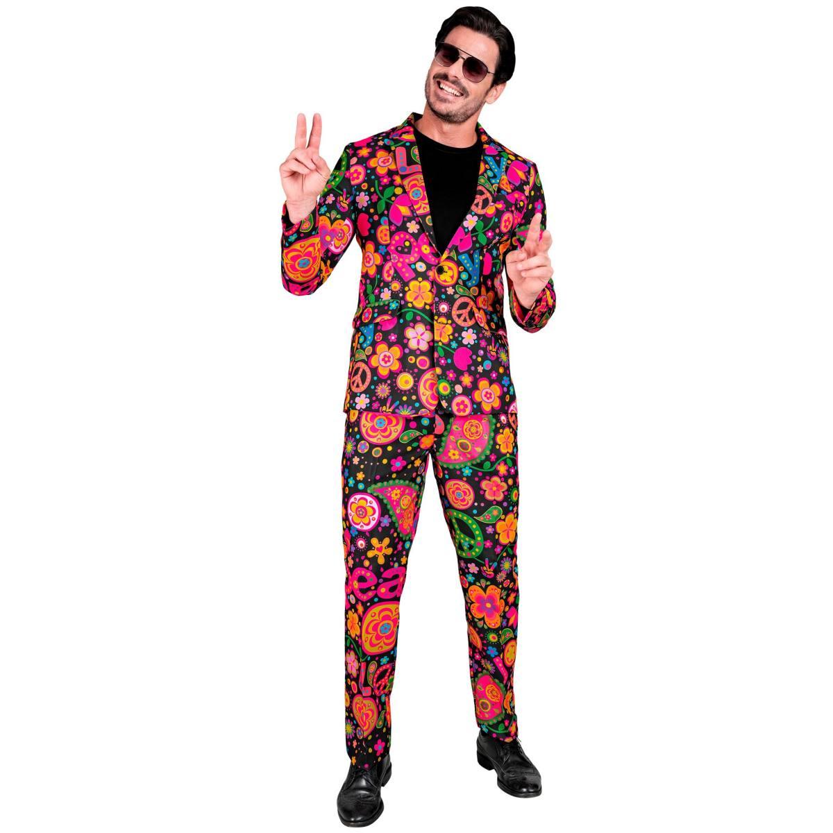 Costume Completo Hippie Fluorescente |Widmann