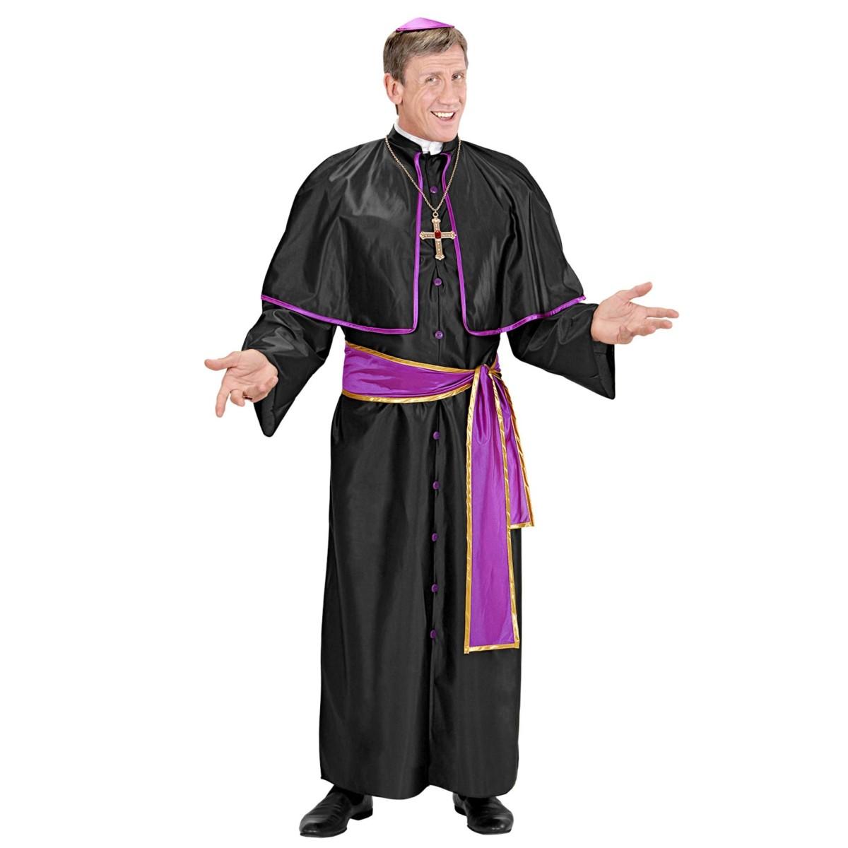 Costume Cardinale Nero e Viola |Widmann