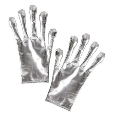 Guanti Corti Alieno Argento Metallizzati |Widmann