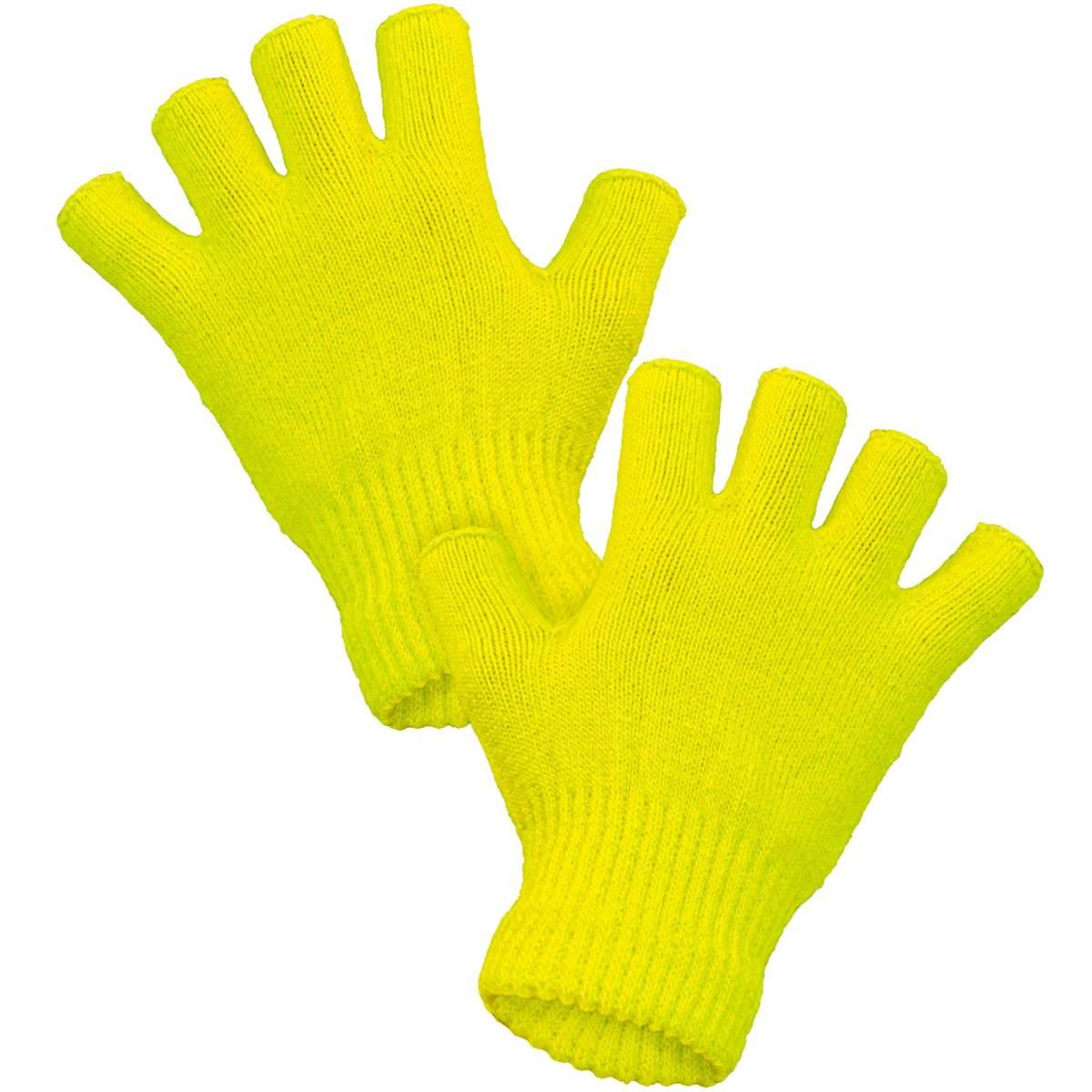 Guanti Corti Giallo Fluo Senza Dita |Widmann