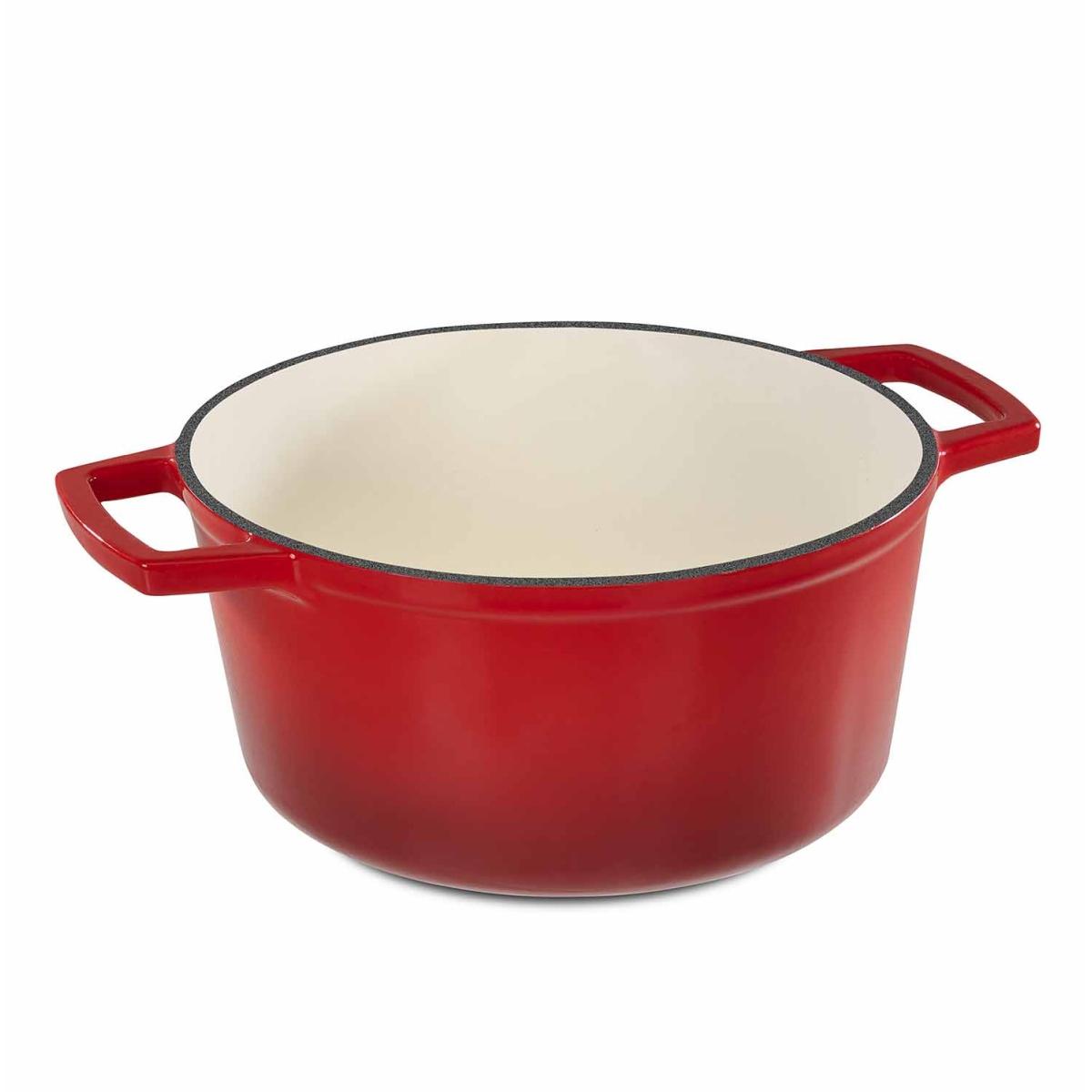 Casseruola cm.Ø24 Ghisa con Coperchio Rossa | Barazzoni